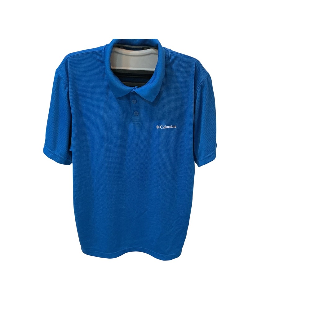 Columbia Mens Omni-Shade Blue Short Sleeve Polo Shirt Size Large L/G